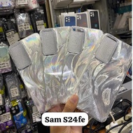 HP Silver Feather Hologram Case Samsung S24 FE S24fe Casing Full Cover Glossyhp