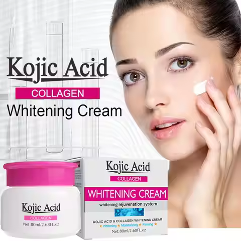 80ml Collagen Kojic Acid Cream Moisturizing Nourish Damaged Bright Cream Smooth Skin Facial Face Car