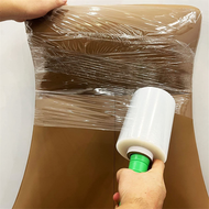 Industrial Clear Stretch Wrap Film 5.1inch 1000ft for Pallet Wrap with Plastic Handle Self Adhering 