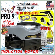 ''PECKER'' HIGH PRESSURE WASHER 1200W / 120 BAR / 11L/MIN PRO9 INDUCTION MOTOR FREE CAR SHAMPOO NANO