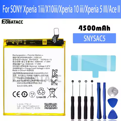 100% New Original Battery SNYSAC5 For Sony Xperia 1iii/Xperia 1/X10iii/Xperia 10 iii/Xperia 5 III/Ac