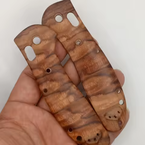 1 Pair Wooden Grip Handle Scales For Benchmade Griptilian 551 Pocket Knife