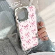 case for iphone X xsmax 11 12 13 14 15 16 Pro Max Plus Series Large pink bow pattern transparent tpu