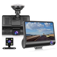 Car DVR Dashcam HD Screen 1080P 3 Lens Video Recorder Front + Interior+Rear View Camera Dash Cam Das