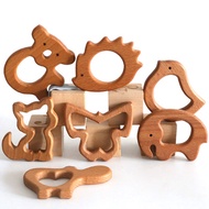 online 1pc Baby Wooden Animal Block Toys Soaking Olive Oil Rodent Pendant Newborn Nurse Gifts Wooden