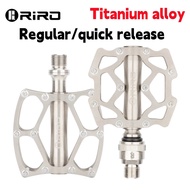 RIRO MTB Titanium Alloy Pedal Ultralight Mountain Bicycle Pedal Titanium Road Bike Barrel Shaft Quick Removal Bearing BM