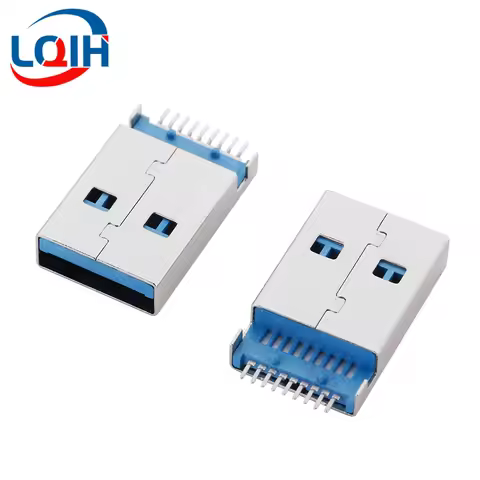 10PCS USB-A Male Plug Type A USB Male Connector 180 Degree Patch Pin SMT SMD USB AM Male 3.0 9PIN So