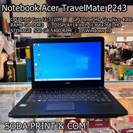 โน้ตบุ๊คมือ2 Notebook Acer TravelMate P243-CPU Intel Core i3-3120M GPU Intel HD Graphics 4000 RAM 8 GB HDD 500 GB DISPLAY 14 inchREFURBISHED