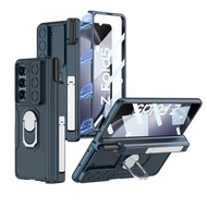 เคสบานพับแม่เหล็กสำหรับ Samsung Galaxy Z Fold 3 5G เคส Fold3 Z พร้อมฟิล์มกระจกและเคส Galaxy ตัวยึดปา