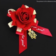 [Wedding Corsage] High-End Wedding Festive Supplies Chinese Groom Bride Dotted Gauze Corsage Comes W