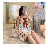 ♣☾#HKS Korean Cartoon Printed Pajama Dress Sleepwear Dress pajama For Women [COD]