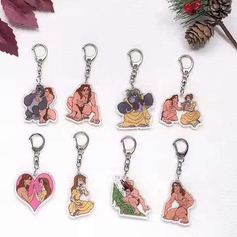 1/17Pcs Disney Tarzan the Ape Man Keychain Accessories Acrylic Cute Charms Pendant For Bag Funny Key