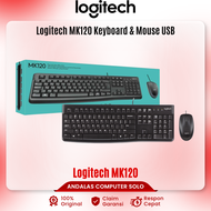 Keyboard USB Logitech MK120 + Mouse kabel Keyboard Mouse Combo