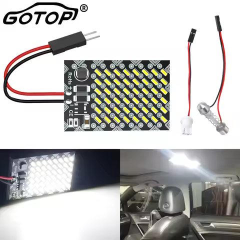 3014 48SMD 1pcs Festoon LED Auto Panel Light Reading Dome Bulb Car Interior Roof Lamp T10 W5W C5W C1