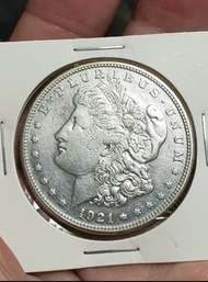 1921-S 美國摩根一圓銀幣  細節清晰