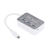 Bộ Hub 7 IN 1 Chia 3 Cổng USB 3.0 + Đầu Đọc Thẻ Nhớ Đa Năng - HUB USB 3.0/ Type C  + Card Reader 5/1