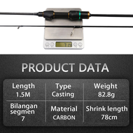 Artemis Rod Casting Fishing Rod Spinning Joran Pancing UL Power Solid Tip 1-6LB Micro-jigging Rod