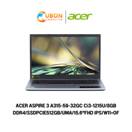 ACER ASPIRE 3  A315-59-32GC  NOTEBOOK (โน๊ตบุ๊ค) Ci3-1215U/8GB DDR4/SSD512GB/Windows+Officeแท้