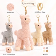 BJIASPH Alpaca Plush Keychain, Mini Key Accessories Alpaca Bag Charm,  Gold Tone Clasp Cute Alpaca P