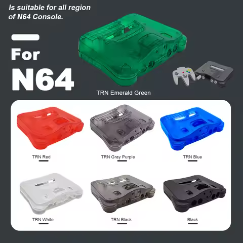 7 Colors NEW Replacement Housing Shell Translucent Case for Nintendo N64 Retro Video Game Console Tr