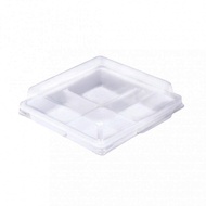 Bakery Box (E-44) 4 Compartment Excel White Base With Transparent Cover (50pcs/Pack) Jade Online