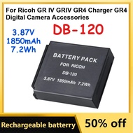 DB-120 3.87V 1850mAh 7.2Wh Battery with Charger for Ricoh GR IV GRIV GR4 Charger GR4 Digital Accesso