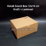 (100 PCS) Snack Box Cake/ 12x14 cm Kraft + Laminating | Paper Box Laminated DessertCemilan 14x12 | 1