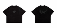 (A182) Satisfaction Tshirt Boxy 16s 235GSM Oversize Kiss You Black -07 Cotton S-5XL
