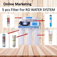 RO WATER SYSTEM REPLACEMENT RO FILTER 5 PCS (SET)