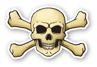 Squiddy Jolly Roger Skull with Crossbones - Vinyl Sticker Decal for Phone, Laptop, Water Bottle (3" 