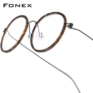 FONEX B Titanium Glasses Frame Men Round Optical Frames Women Eyeglasses Korean Ultralight Japaness 
