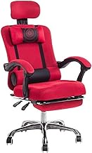 office chair Swivel Chair Office Chair Ergonomic Reclining Mesh Seat Lift Swivel With Footrest Conference Chair Learning Chair Chair (Color : Red) needed Comfortable anniversary Warm as ever