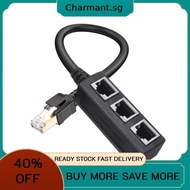 3 in 1 RJ45 Splitter Extender LAN Ethernet Network RJ45 Connector for Cat 8/Cat7