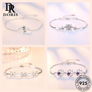 DORIS JEWELRY Perempuan Bracelet Rantai Diamond Silver Gelang Fashion Women Bangle Tangan Moissanite Original 925 M146