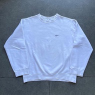 Vintage Nike White Sweat Shirt 1990s not small center swoosh hoodie