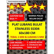 Stainless Steel Ram Plate - 60x180 - 5 mm Hole - SS304 - 1 mm Thickness - 180x60