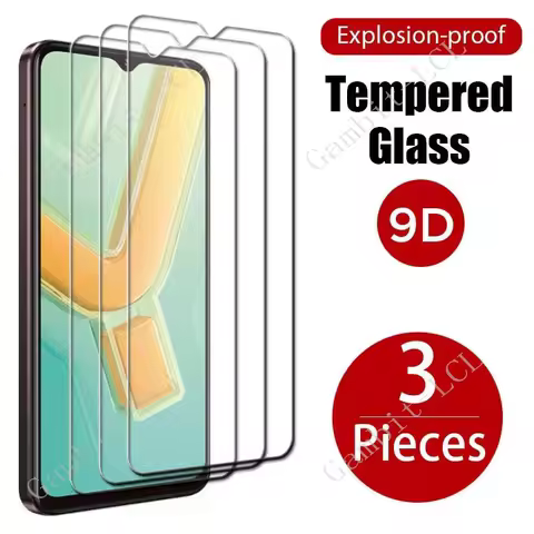 3PCS 9H HD Original For Vivo Y18 Tempered Glass Protective On VivoY18 Y03 VivoY03 Y18s Y18e 6.56" Sc