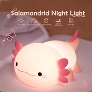 Axolotl Night Light for Kids Silicone Nursery Sleeping Light Portable USB Rechargeable Bedside Lamp 