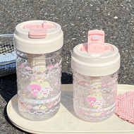 [Ready Stock] ins Cute High-Value Water Cup Straw Girls Plastic Cup Simple Student New Style High Te