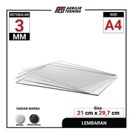 LEMBARAN AKRILIK A4 3MM ACRYLIC GROSIR BERKUALITAS