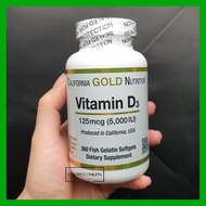 Vitamin D3 5000iu contains 360 California Gold Nutrition CGN