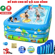 (THICK TYPE) 3-FLOOR BABY SWIMMING POOL, FAMILY SWIMMING POOL 4M3, 3M8, 2M9, 2M6, 2M1 ALL SIZES WITH