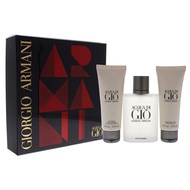 Giorgio Armani Acqua Di Gio Men 3 Pc Gift Set 3.4oz EDT Spray, 2.5oz All Over Body Shampoo, 2.5oz Af