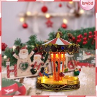 [lswbd] LED Christmas Carousel Decoration Music Box Rotatable Go Round Musical Carousel