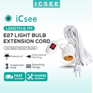 ICSEE Light Bulb Extension Cord E27 Light Bulb Holder and Switch Suitable for Bulb CCTV Camera
