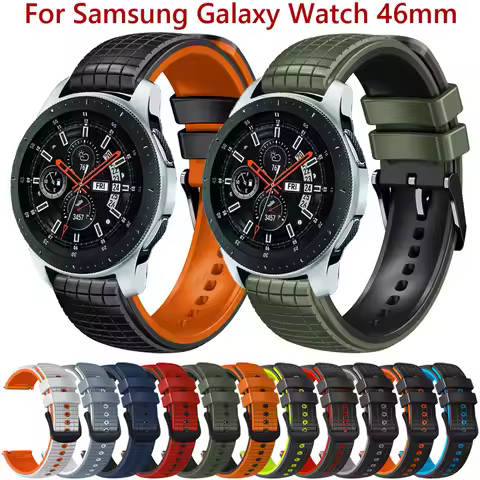 22mm Silicone Strap For Samsung Galaxy Watch 46mm SM-R800 Watch 3 45mm SM-R840 Gear S3 SM-R760 SM-R7