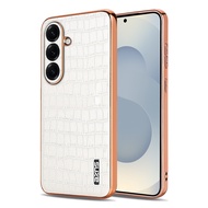 Crocodile PU leather back case for Samsung Galaxy S26 Ultra S26+ S25 FE Edge A57 A37 A27 A17 A07 cov