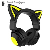 Absdefen Headphones Cat Ear Earphones Headset Cute Gaming Headset Cat Ear Headphones Bluetooth 5.0 Wired Wireless Dual-Use 3.5mm Telescopic Foldable Lightweight With Microphone LED Light 7 Color Free Conversion USB Port Built-in Microphone PC compatible T