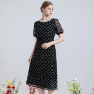 【MEDUSA】華麗珍珠高雅菱格小禮服(M-XL) | 媽媽禮服 長洋裝