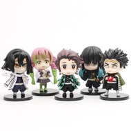 Action Figure Set 5 Demon Slayer Obanai Muichiro Gyomei Pvc Chibi Size Height 6-7CM
